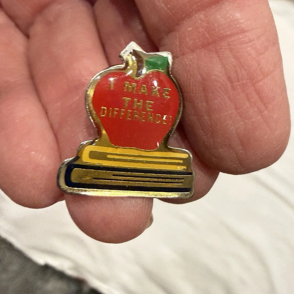 Vintage Teacher Lapel Pin Lot‎ JJ Hallmark Apple School Brooches 1990s